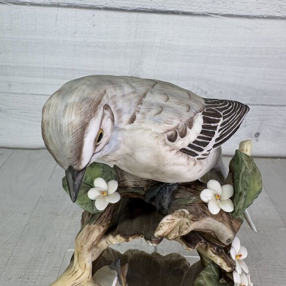 Vintage Masterpiece By Homco MOCKINGBIRD & CHICK Mother Baby Porcelain Figurine - Picture 14 of 16
